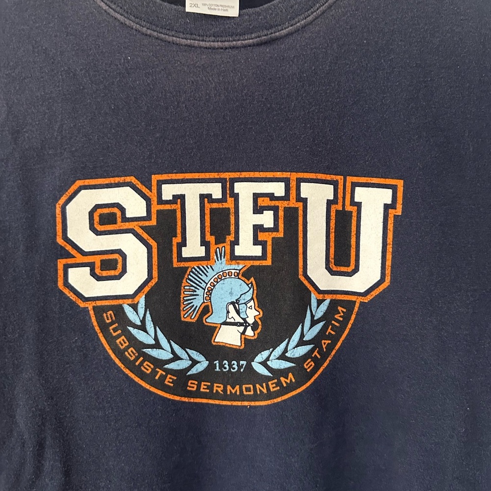 STFU - Navy Blue Graphic T-Shirt - Picture 2 of 4